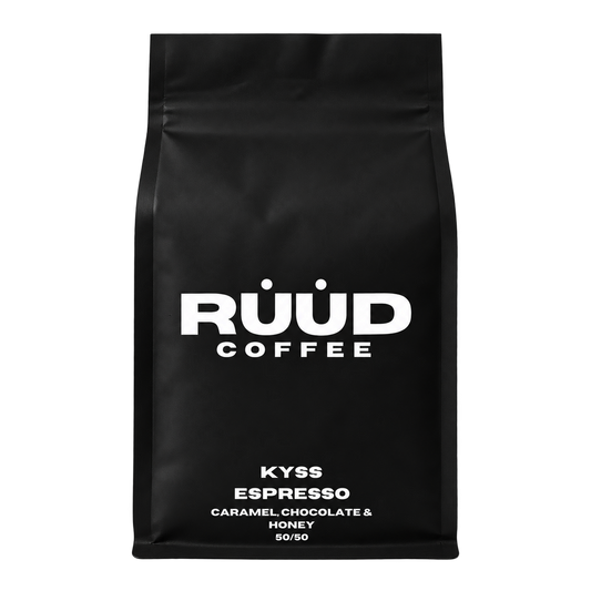 KYSS Coffee Blend | Smooth & Creamy 50/50 Arabica Robusta | Low Acidity Espresso Roast by RUUD Coffee